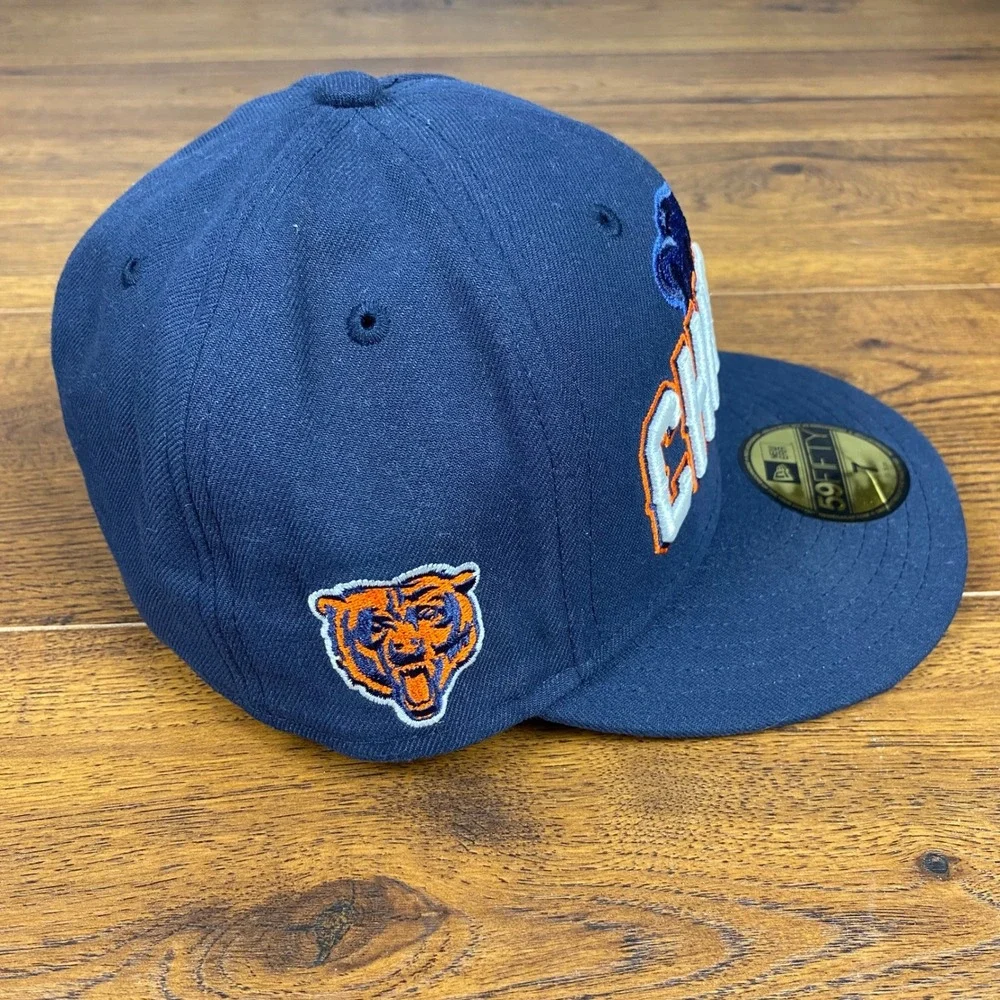New Era 59FIFTY Chicago Bears 2012 NFL Draft Fitted Hat Navy Blue Size 7